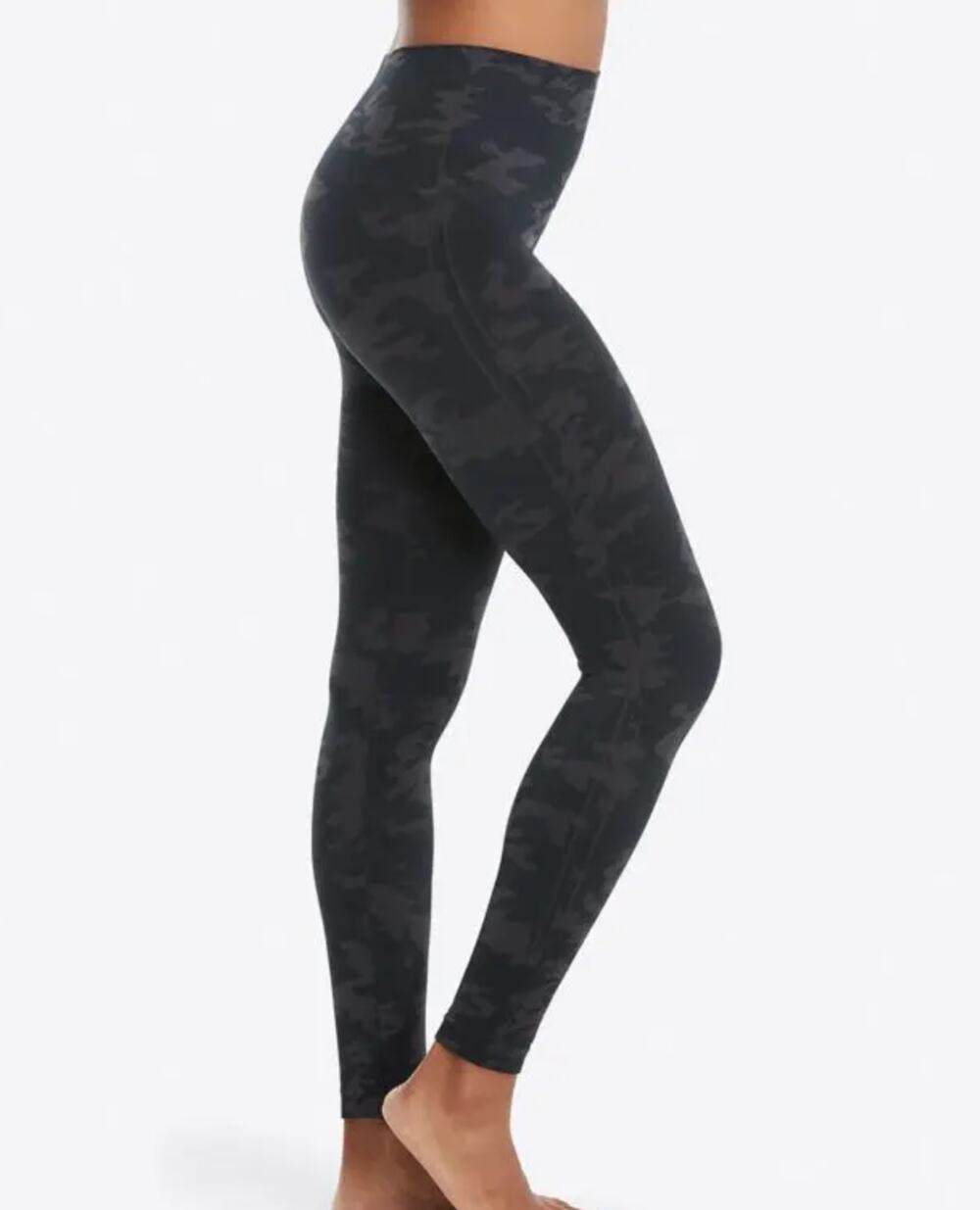 SPANX Look At Me Now Seamless Camo Leggings Blue Gray S NWOT
